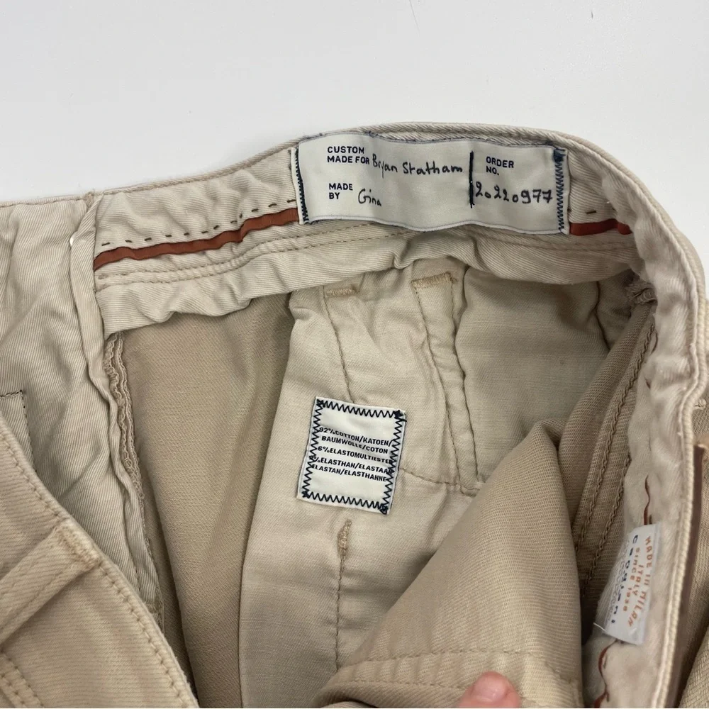 Candiani Denim Handmade in Italy Classic 5 pocket Tan Jeans Chino Style Pants 30